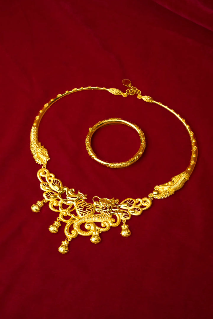 Dây Kiềng Cô Dâu Rồng Phụng Túi Tiền Vàng 23K Bảo Tín K&K