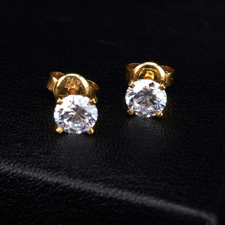 Bông tai vàng kiểu Bảo Tín K&K Vàng 18K đính Đá cao cấp