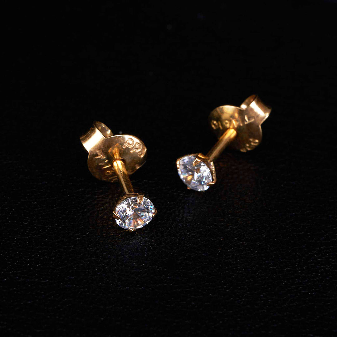 Bông tai vàng kiểu Bảo Tín K&K Vàng 14K đính Đá cao cấp