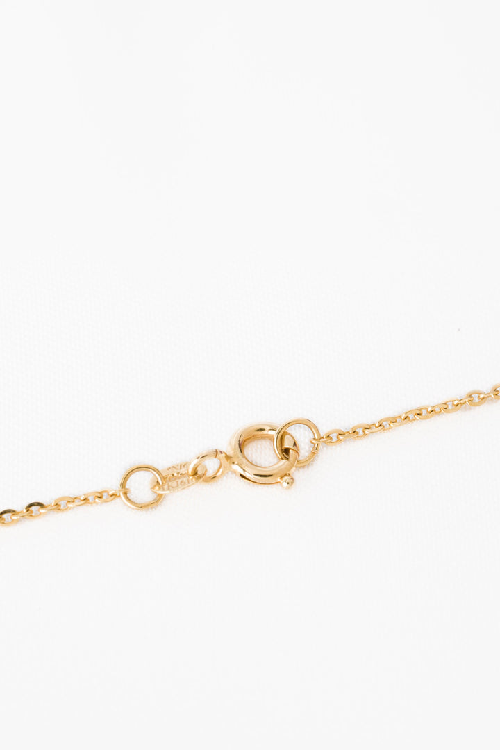 Dây chuyền vàng liền mặt 2 khoen tròn tấm Bảo Tín K&K Vàng 14K đính Đá cao cấp