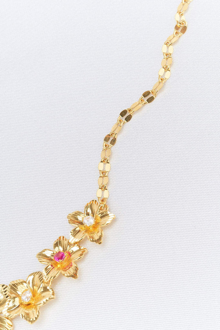 Dây chuyền vàng liền mặt Bảo Tín K&K Vàng 23K đính Đá cao cấp, Đá màu