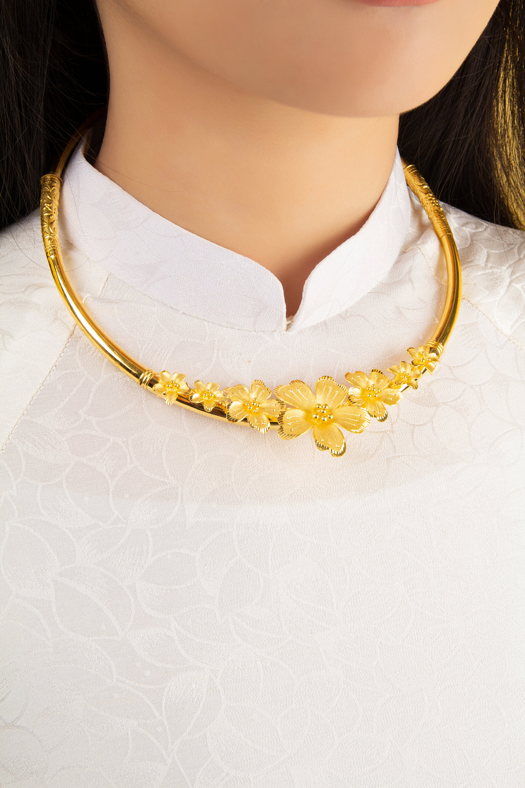 Dây chuyền vàng kiềng quấn hoa Bảo Tín K&K Vàng 23K