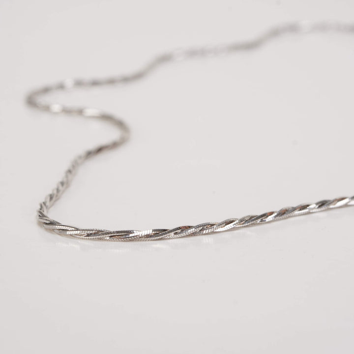 Dây chuyền trắng mì xoắn Bảo Tín K&K Vàng kiểu Ý 750