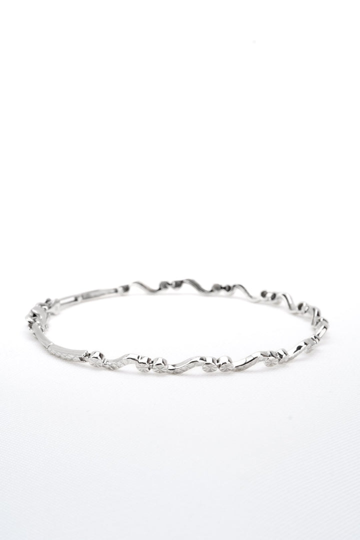 Vòng tay trắng kiểu Bảo Tín K&K Vàng kiểu Ý 750