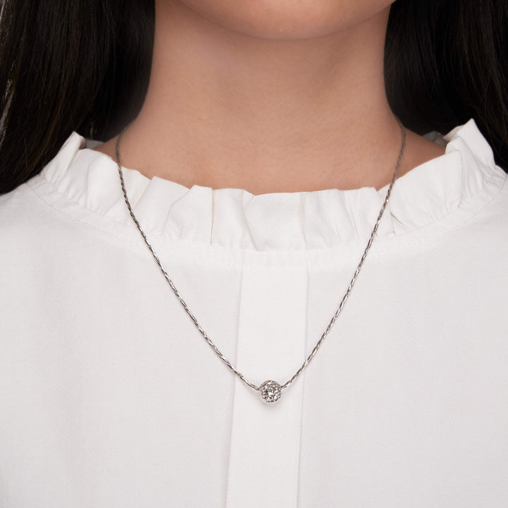 Mặt dây chuyền trắng châu móc máy Bảo Tín K&K Vàng kiểu Ý 750