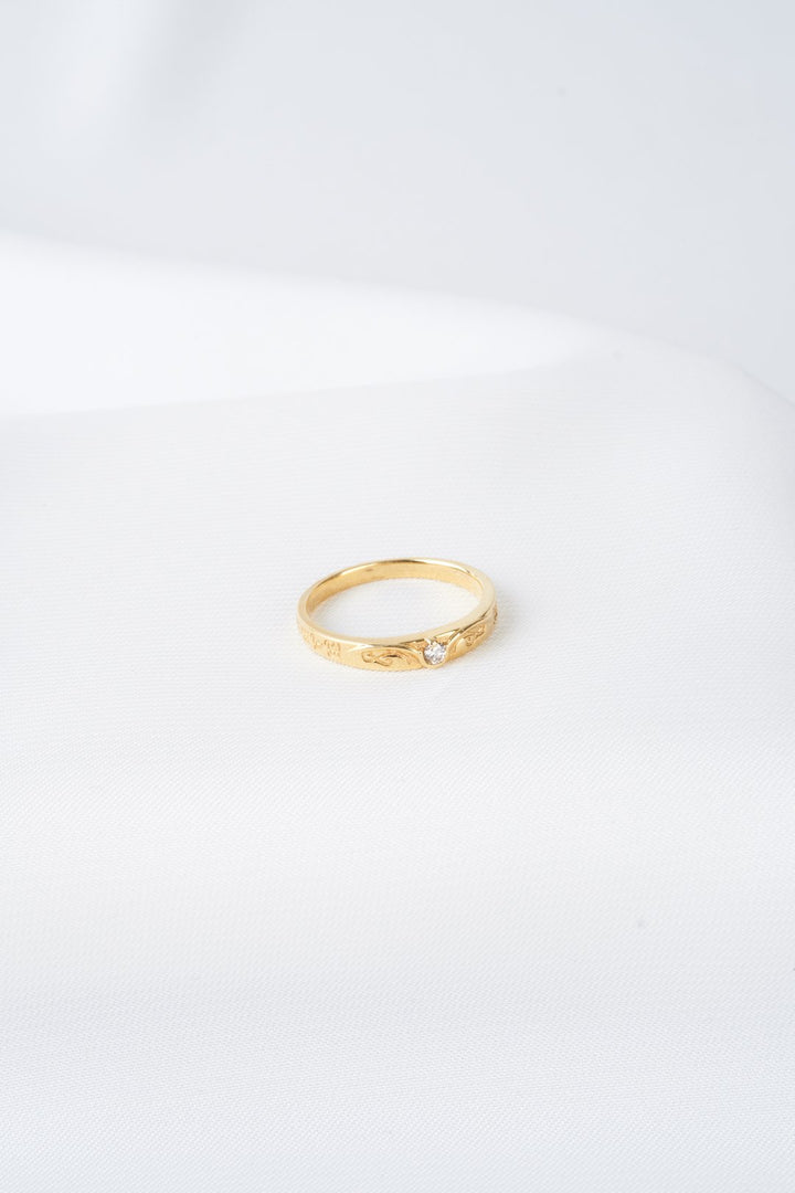 Nhẫn cưới vàng hoa văn Bảo Tín K&K Vàng 18K đính Kim cương