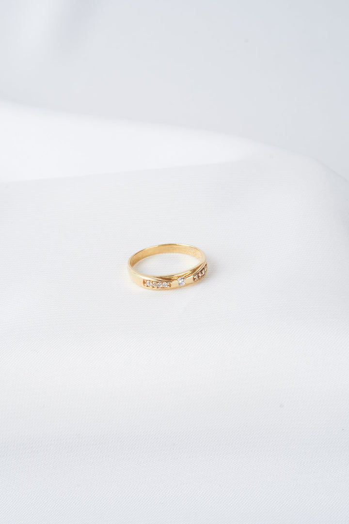 Nhẫn cưới vàng 1h kẹp tấm Bảo Tín K&K Vàng 18K đính Đá cao cấp