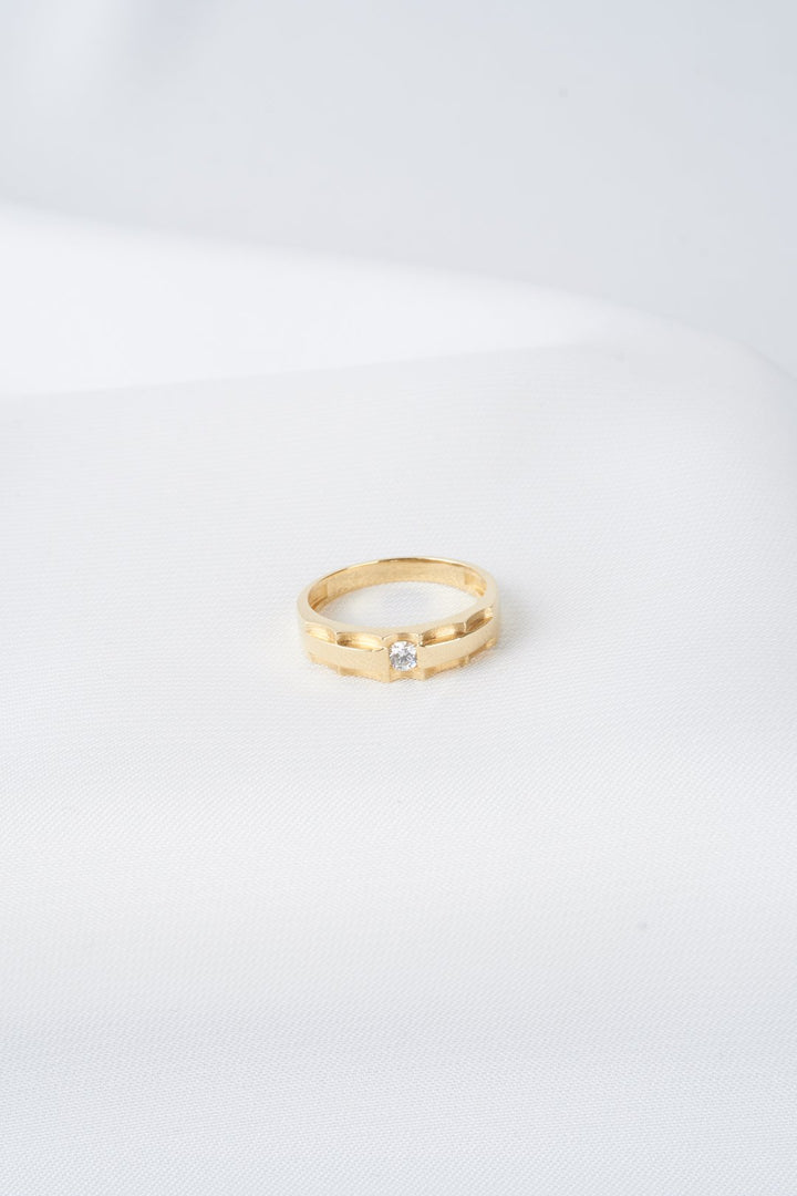 Nhẫn cưới vàng cưới 1h xi cát Bảo Tín K&K Vàng 18K đính Đá cao cấp