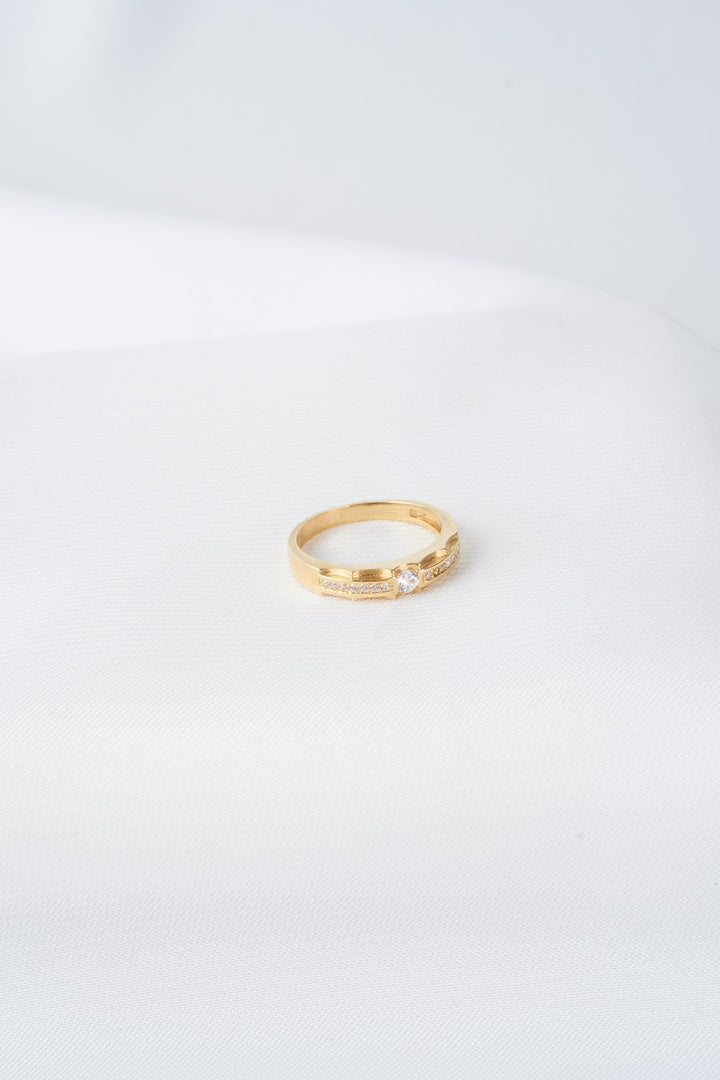 Nhẫn cưới vàng cưới tấm Bảo Tín K&K Vàng 18K đính Đá cao cấp