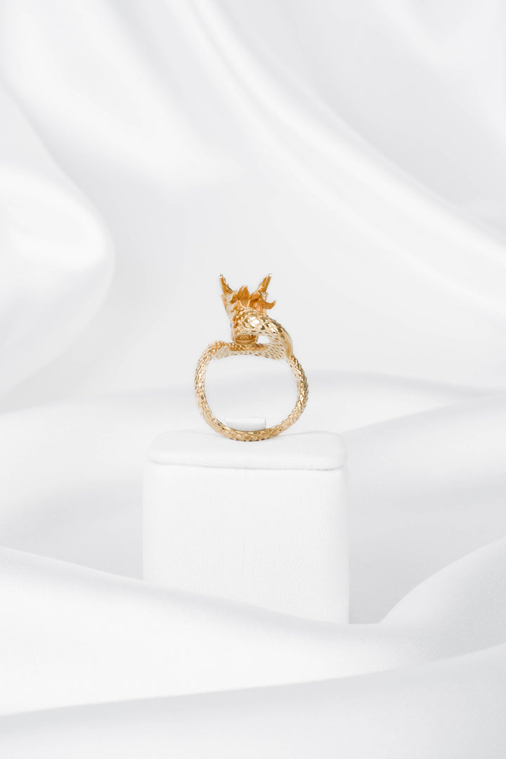 Nhẫn vàng nam rồng ngậm hột đỏ Bảo Tín K&K Vàng 18K đính Đá màu