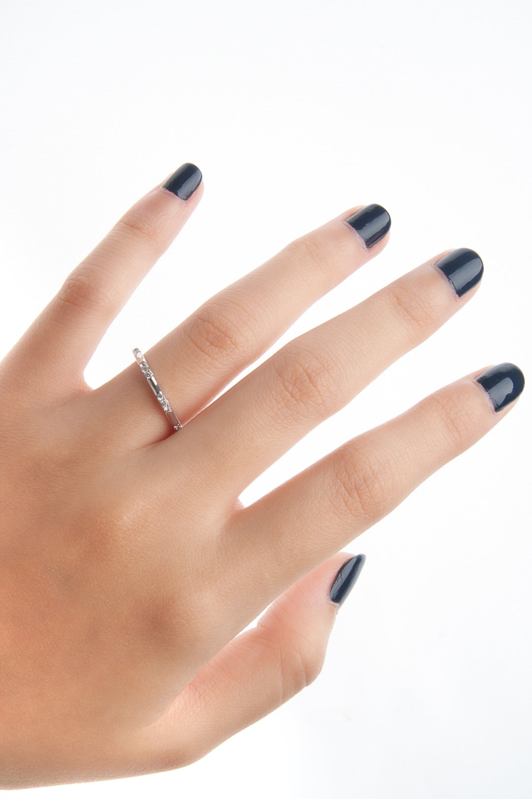 Nhẫn trắng khúc tấm Bảo Tín K&K Vàng kiểu Ý 750 đính Đá cao cấp