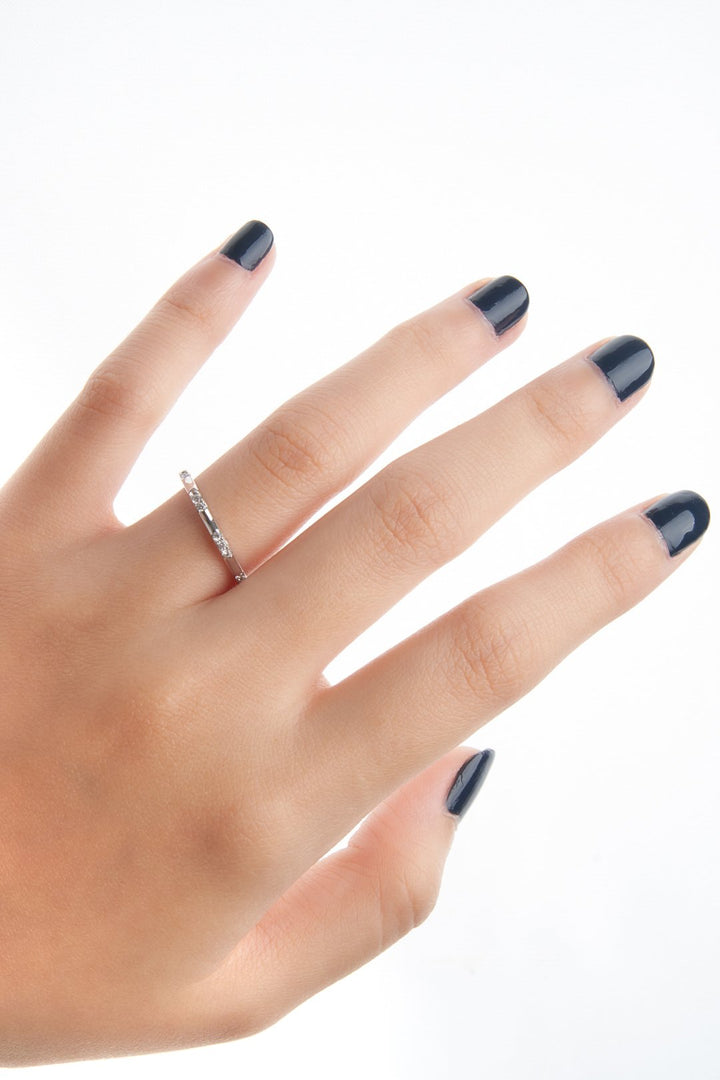 Nhẫn trắng khúc tấm Bảo Tín K&K Vàng kiểu Ý 750 đính Đá cao cấp