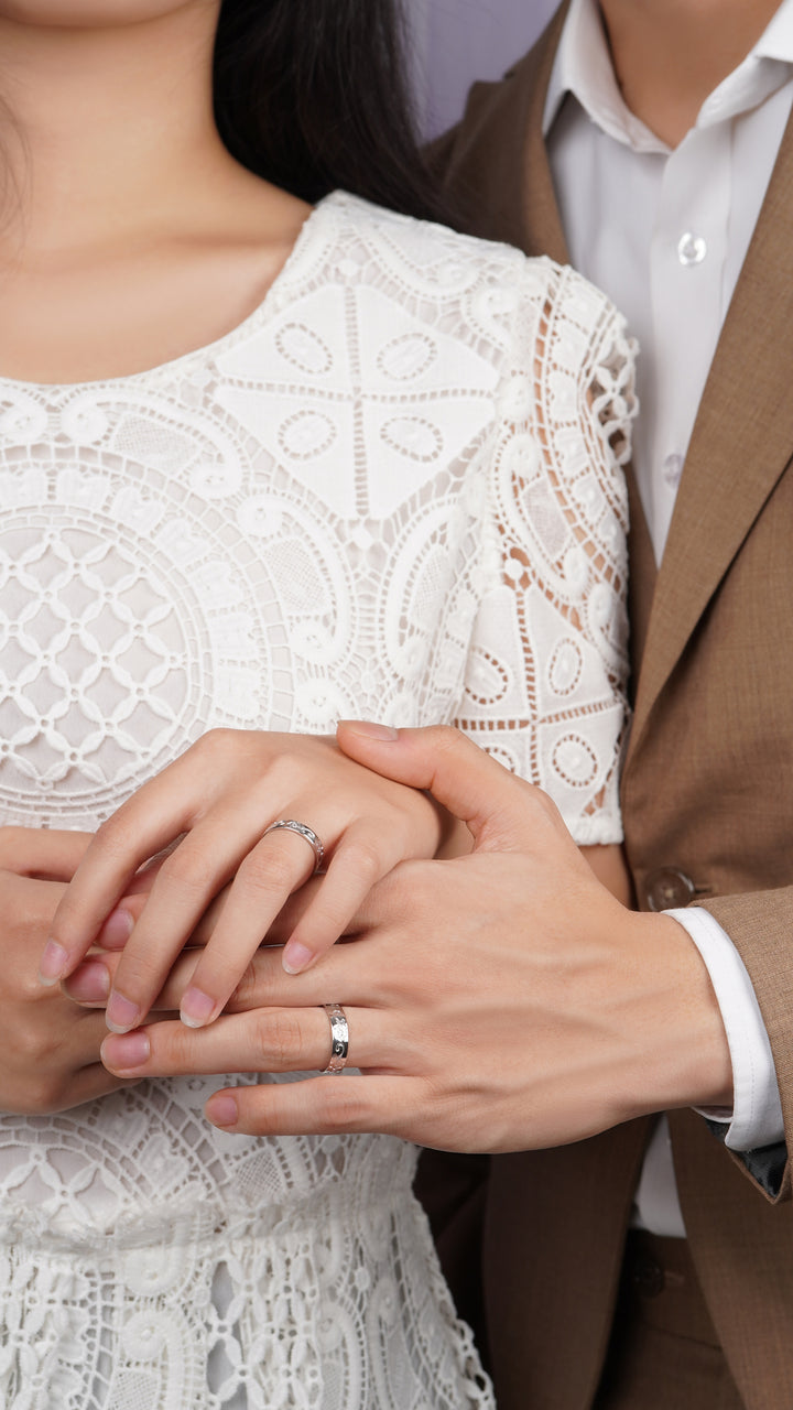 Nhẫn cưới nam Bảo Tín K&K Vàng kiểu Ý 750 Timeless