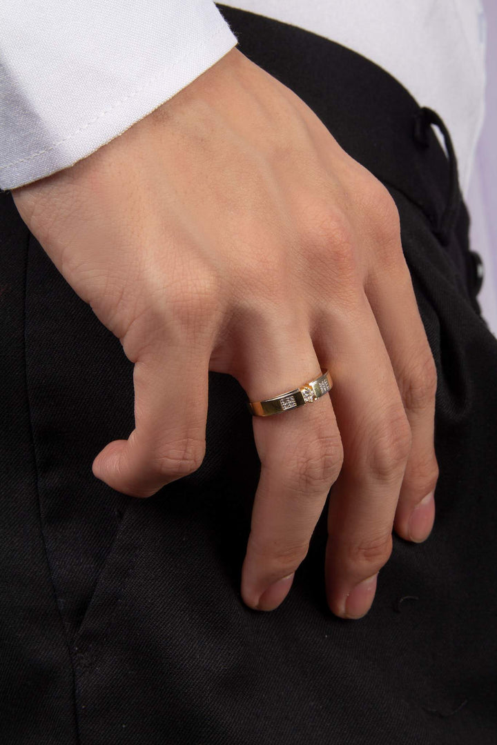 Nhẫn cưới nam Bảo Tín K&K Vàng kiểu Ý 750 Loyal