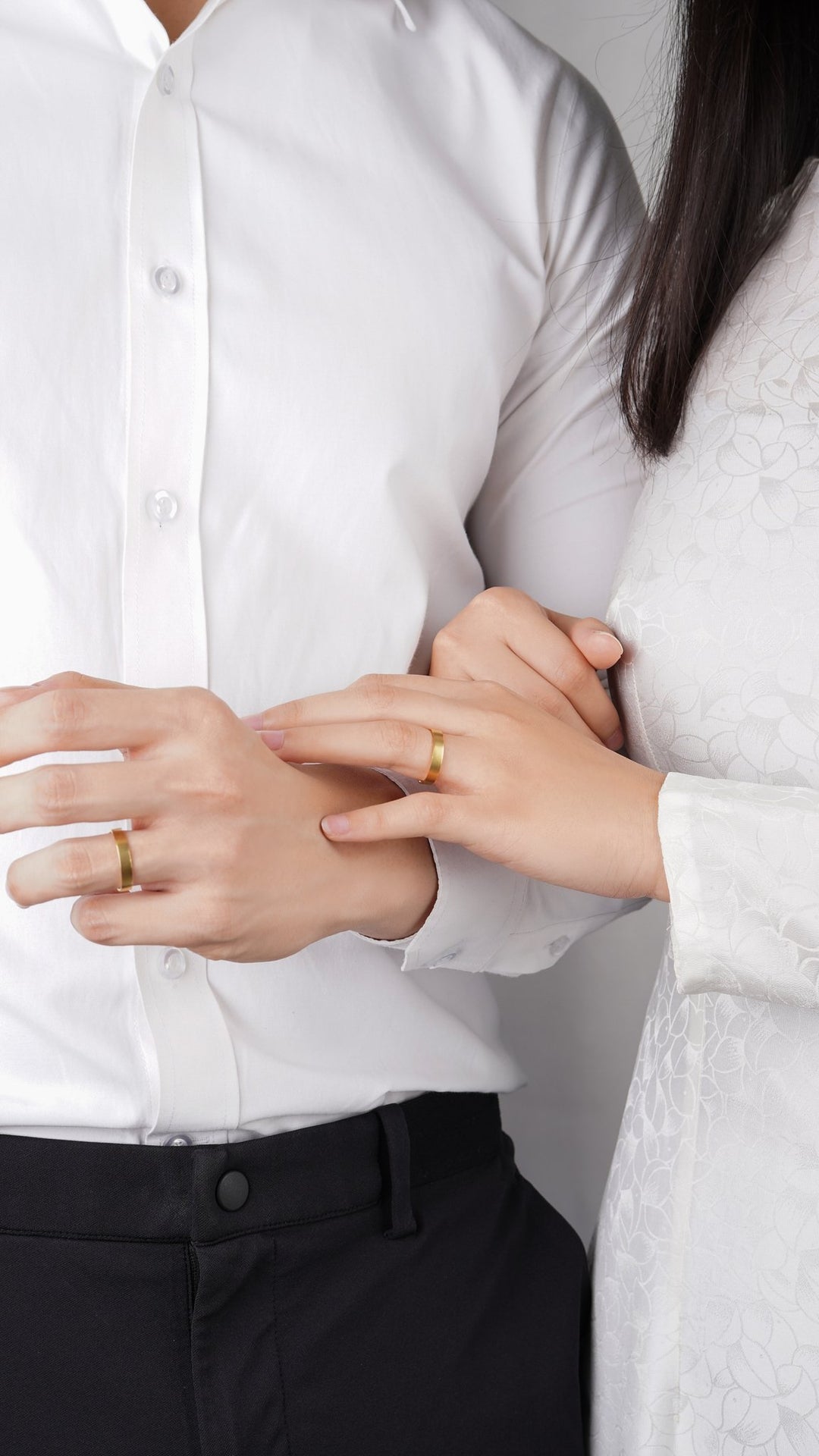 Nhẫn cưới nữ Bảo Tín K&K Vàng kiểu Ý 750 Dear