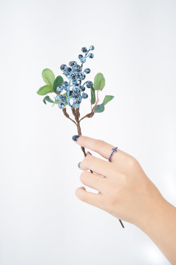 Nhẫn trắng tấm Bảo Tín K&K Vàng kiểu Ý 750 đính Đá màu