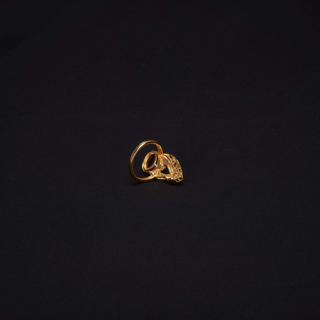 Nhẫn vàng hồ ly tấm Bảo Tín K&K Vàng 14K đính Đá cao cấp, Đá màu