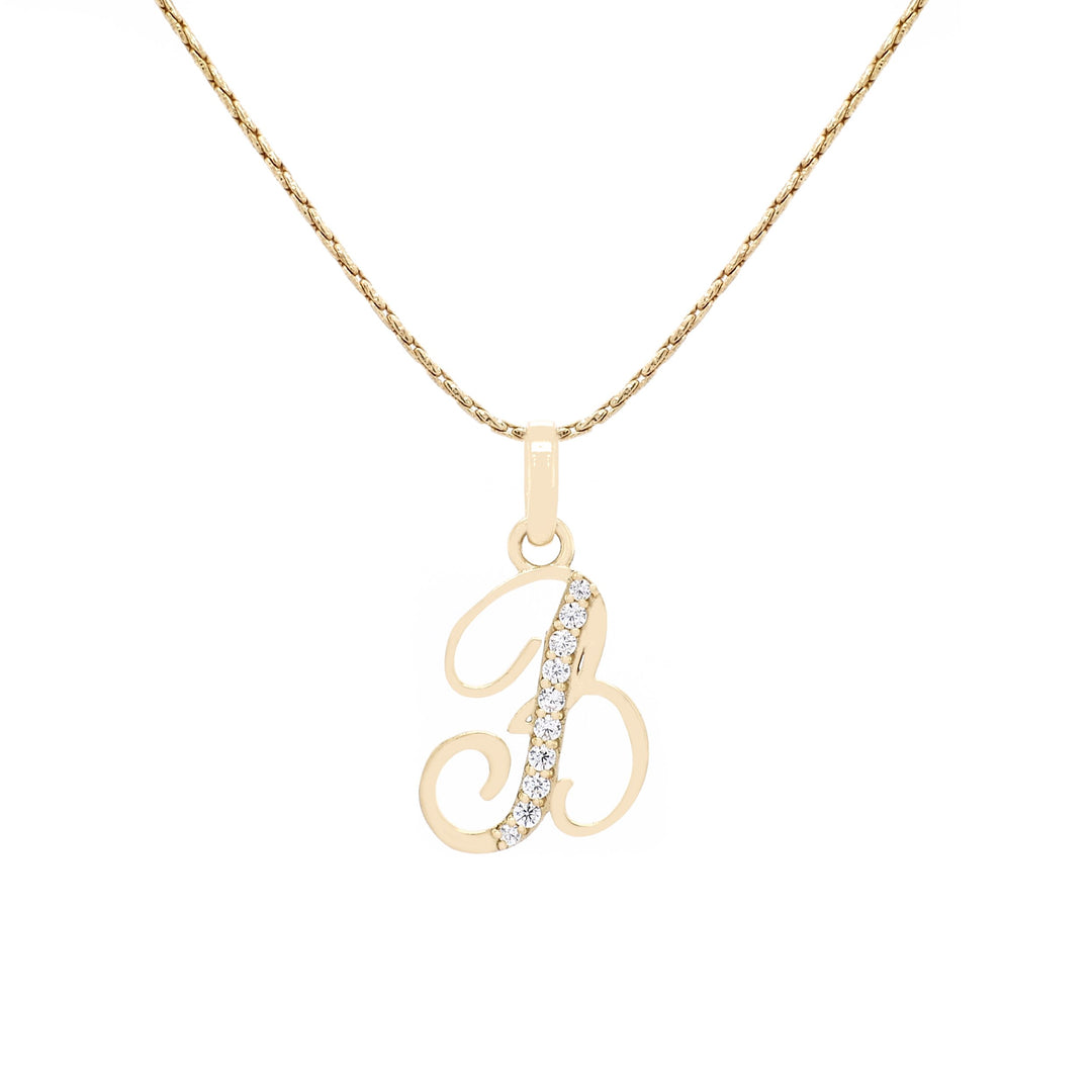 Mặt dây chuyền vàng chữ B tấm Bảo Tín K&K Vàng 18K đính Đá cao cấp - Bảo Tín K&K