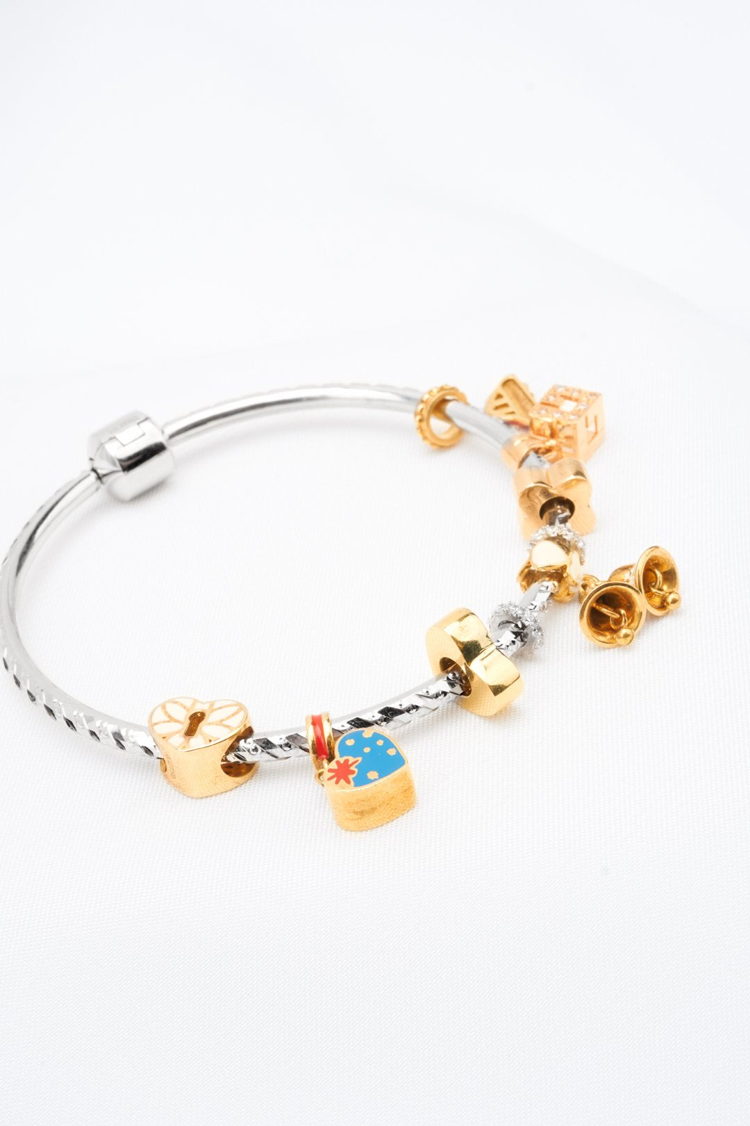 Lắc tay trắng pandora Bảo Tín K&K Vàng kiểu Ý 750