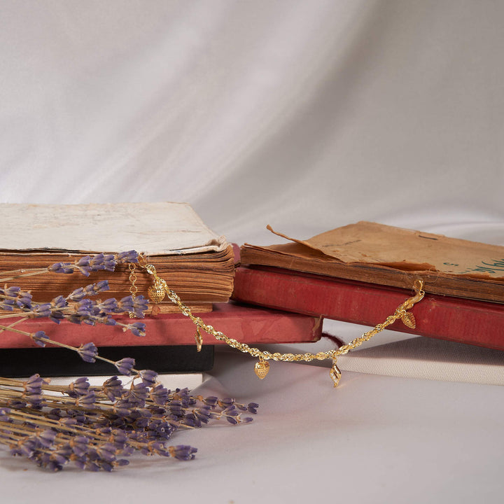 Lắc vàng xoắn tim lưới Bảo Tín K&K Vàng 14K đính Đá cao cấp