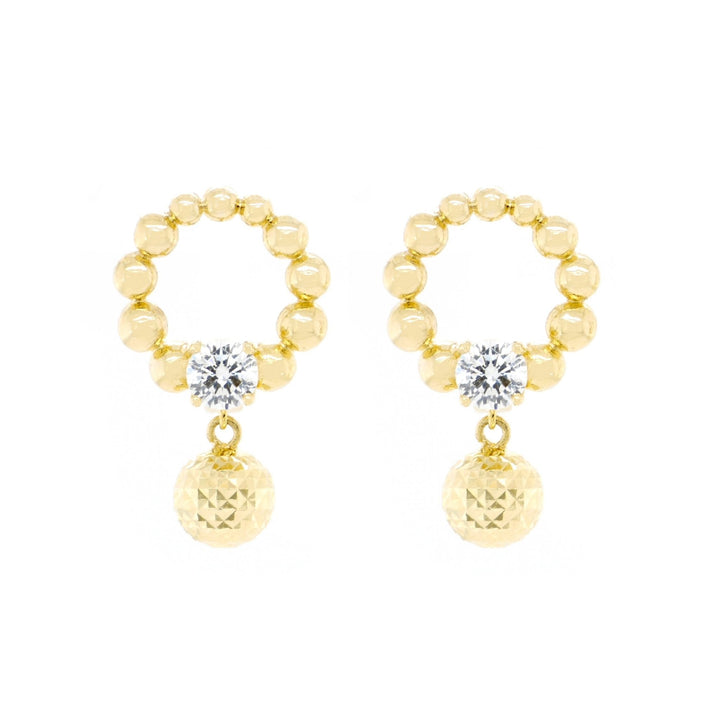 Bông tai vàng châu móc máy Bảo Tín K&K Vàng 14K đính Đá cao cấp - Bảo Tín K&K