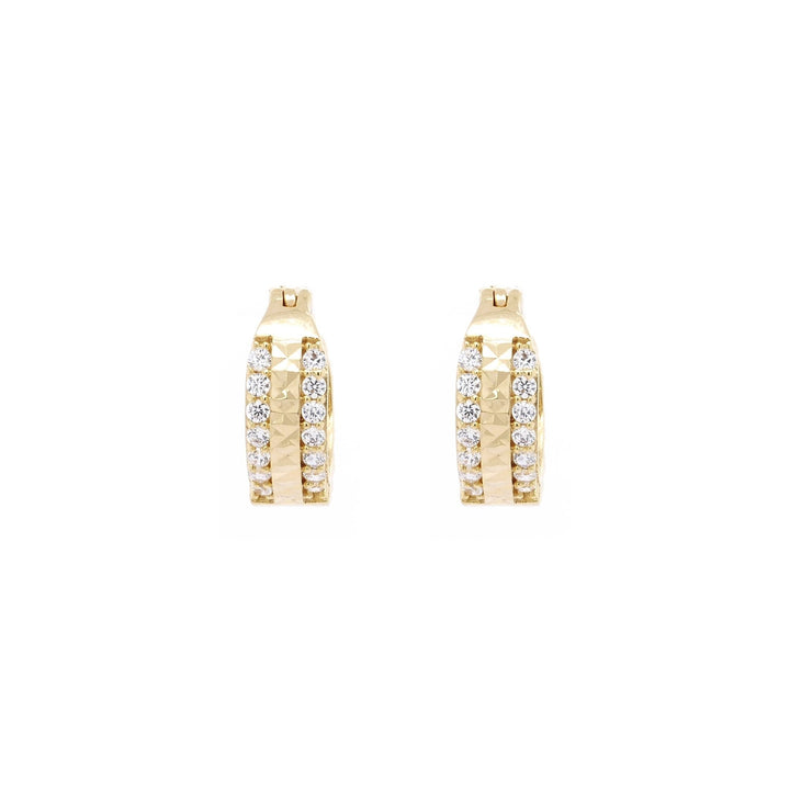 Bông tai vàng khoen Bảo Tín K&K Vàng 14K đính Đá cao cấp - Bảo Tín K&K