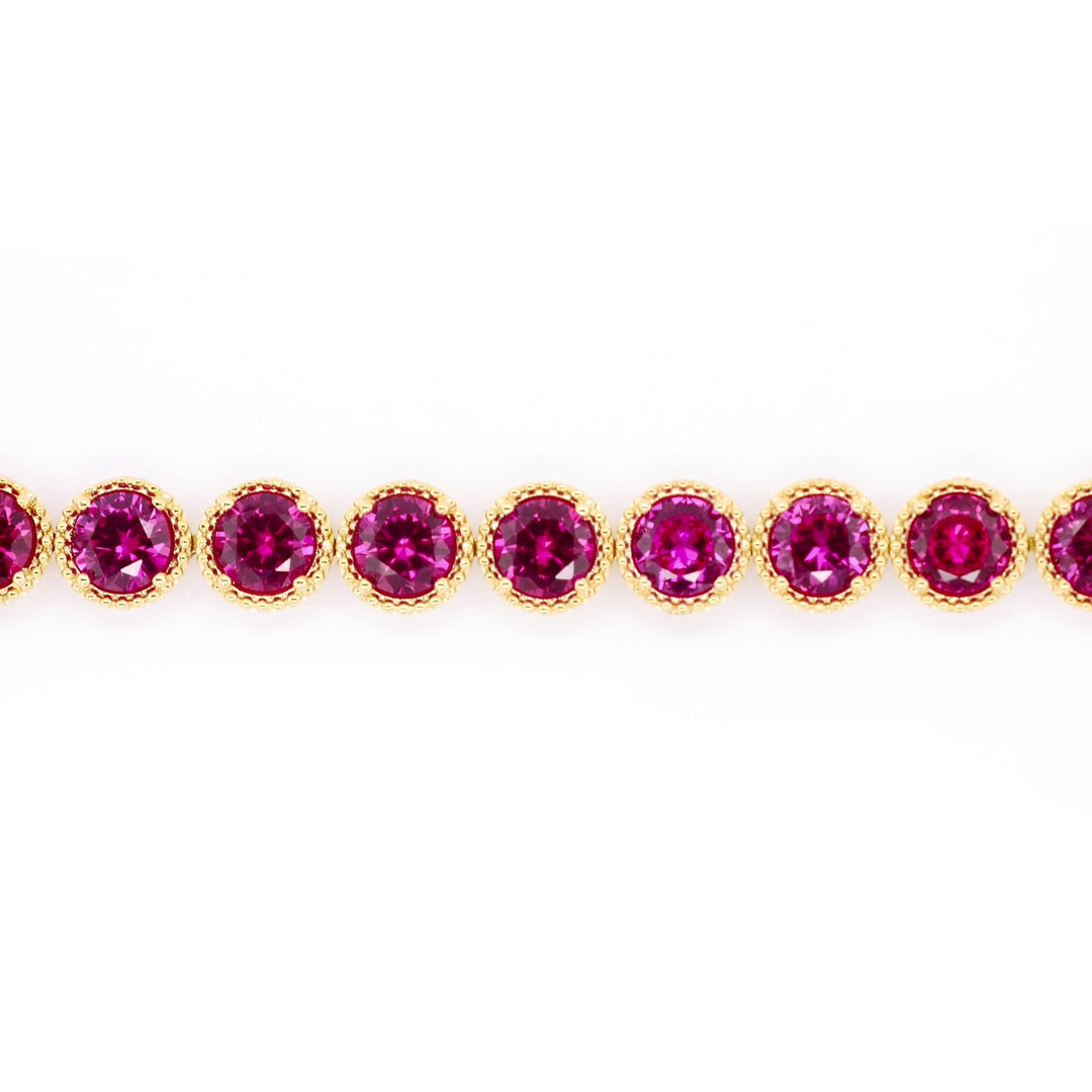 Lắc vàng 1 hàng hột Bảo Tín K&K Vàng 14K đính Đá màu - Bảo Tín K&K