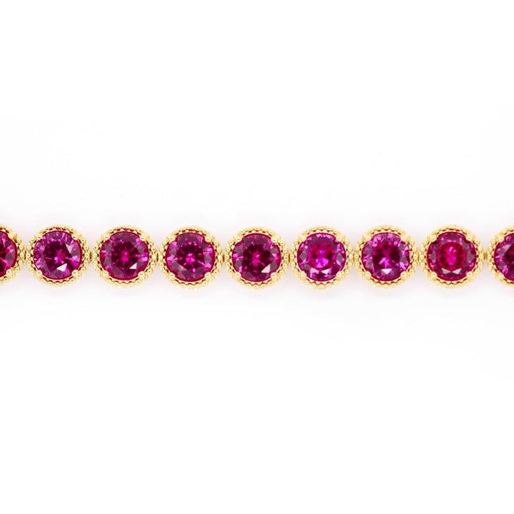 Lắc vàng 1 hàng hột Bảo Tín K&K Vàng 14K đính Đá màu - Bảo Tín K&K