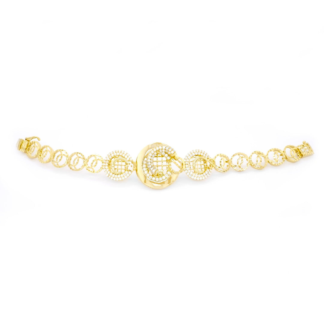 Lắc vàng chanel móc máy Bảo Tín K&K Vàng 14K đính Đá cao cấp - Bảo Tín K&K