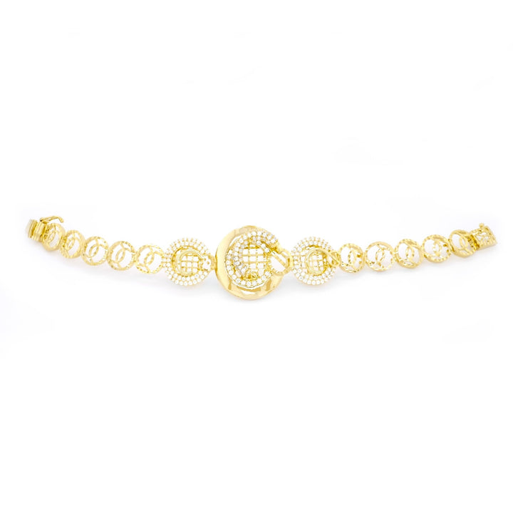 Lắc vàng chanel móc máy Bảo Tín K&K Vàng 14K đính Đá cao cấp - Bảo Tín K&K