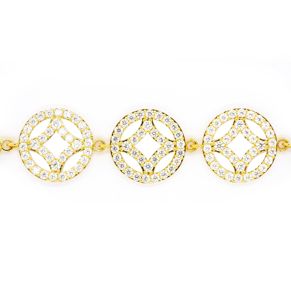 Lắc vàng đồng tiền Bảo Tín K&K Vàng 14K đính Đá cao cấp - Bảo Tín K&K