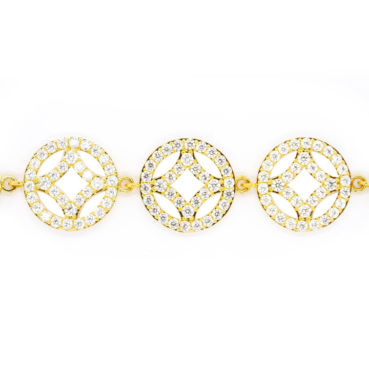 Lắc vàng đồng tiền Bảo Tín K&K Vàng 14K đính Đá cao cấp - Bảo Tín K&K