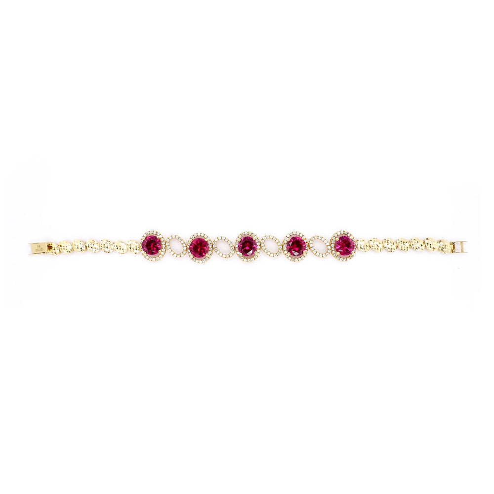 Lắc vàng ovan móc máy Bảo Tín K&K Vàng 18K đính Đá cao cấp - Bảo Tín K&K