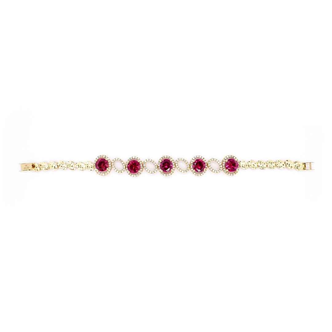 Lắc vàng ovan móc máy Bảo Tín K&K Vàng 18K đính Đá cao cấp - Bảo Tín K&K