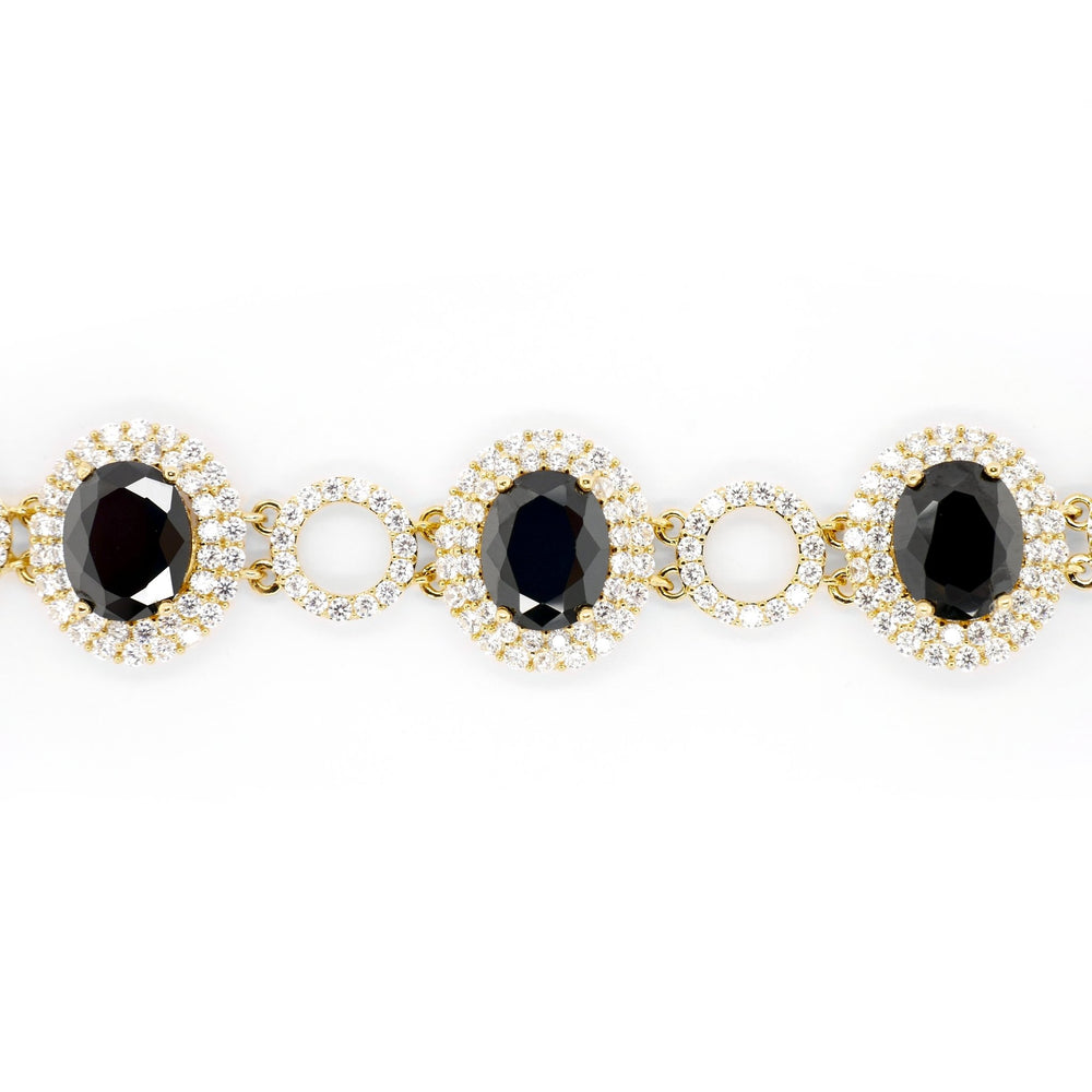 Lắc vàng ovan tấm Bảo Tín K&K Vàng 14K đính Đá màu - Bảo Tín K&K