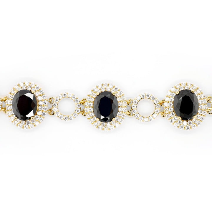 Lắc vàng ovan tấm Bảo Tín K&K Vàng 14K đính Đá màu - Bảo Tín K&K