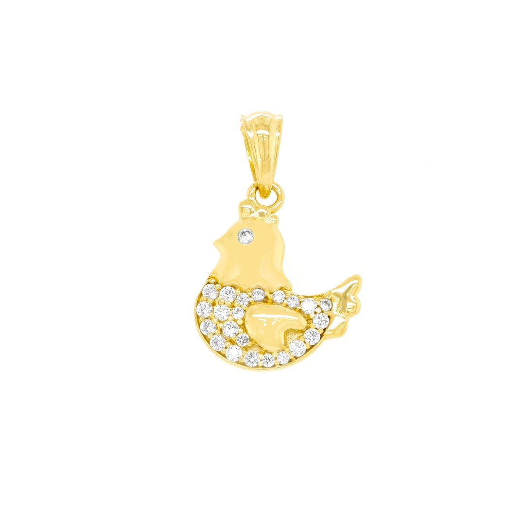 Mặt dây chuyền vàng gà tấm Bảo Tín K&K Vàng 14K đính Đá cao cấp - Bảo Tín K&K