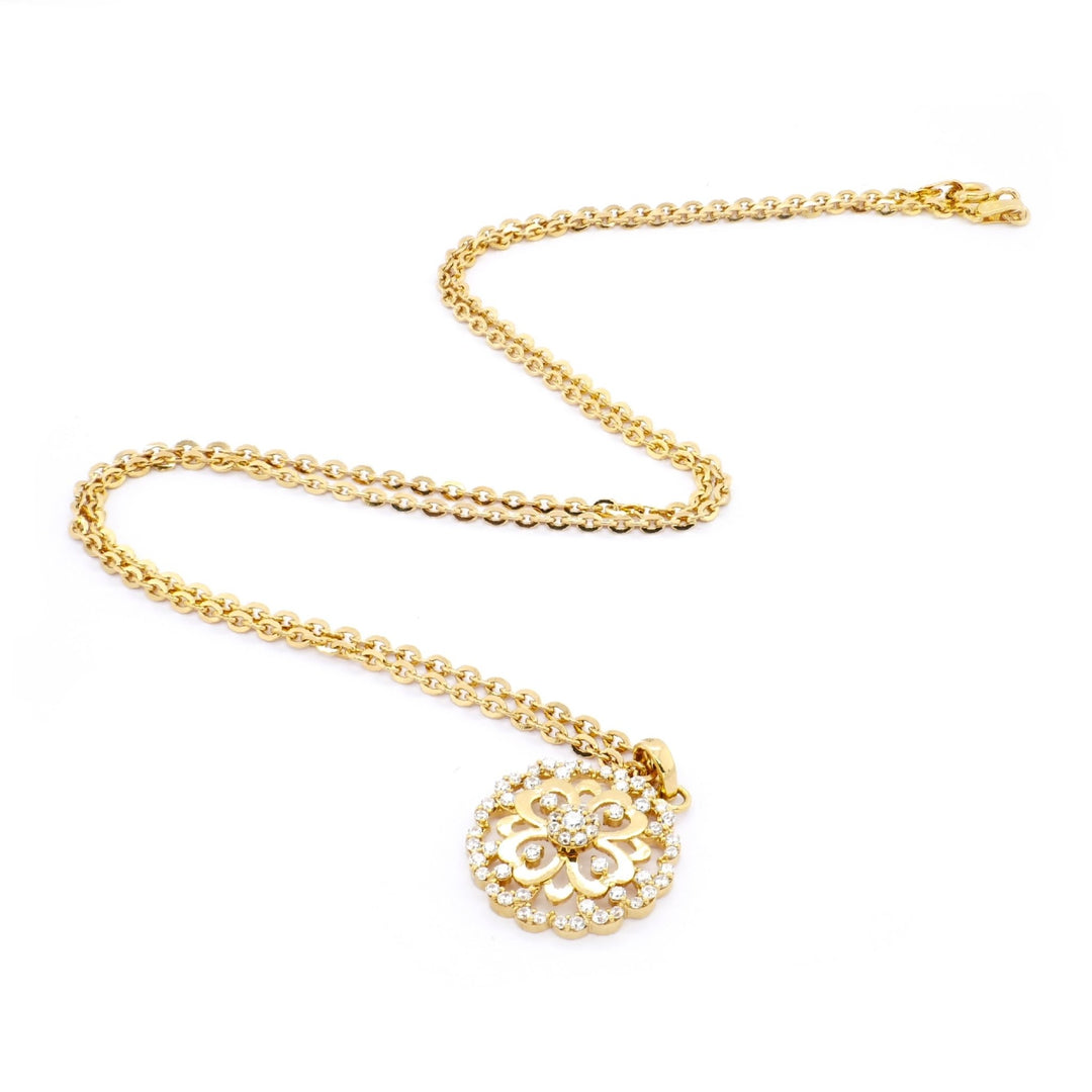 Mặt Hoa Cẩm Chướng Mini Đính Đá Cao Cấp Bảo Tín K&K Vàng 18K - Bảo Tín K&K