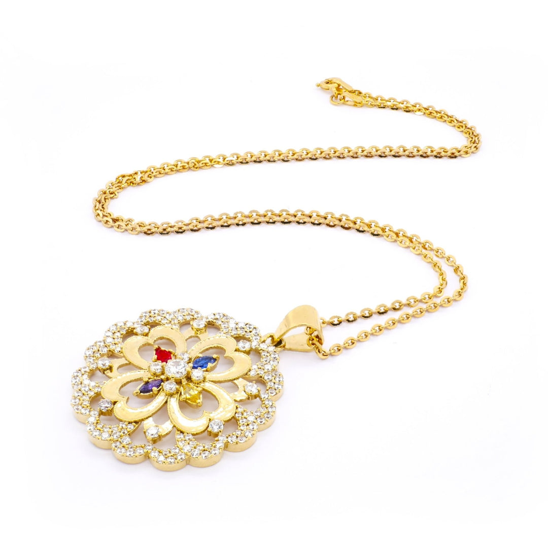 Mặt Hoa Cẩm Chướng Original Đính Đá Màu Bảo Tín K&K Vàng 18K - Bảo Tín K&K