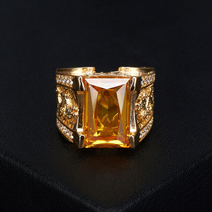 Nhẫn nam vàng rồng Bảo Tín K&K Vàng 14K đính Đá cao cấp, Đá màu