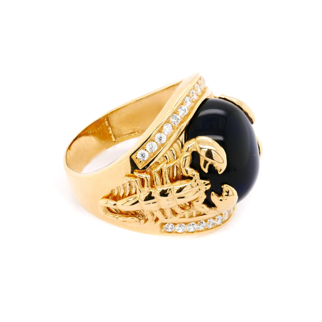 Nhẫn nam vàng hai bên bò cạp Bảo Tín K&K Vàng 18K đính Đá màu - Bảo Tín K&K