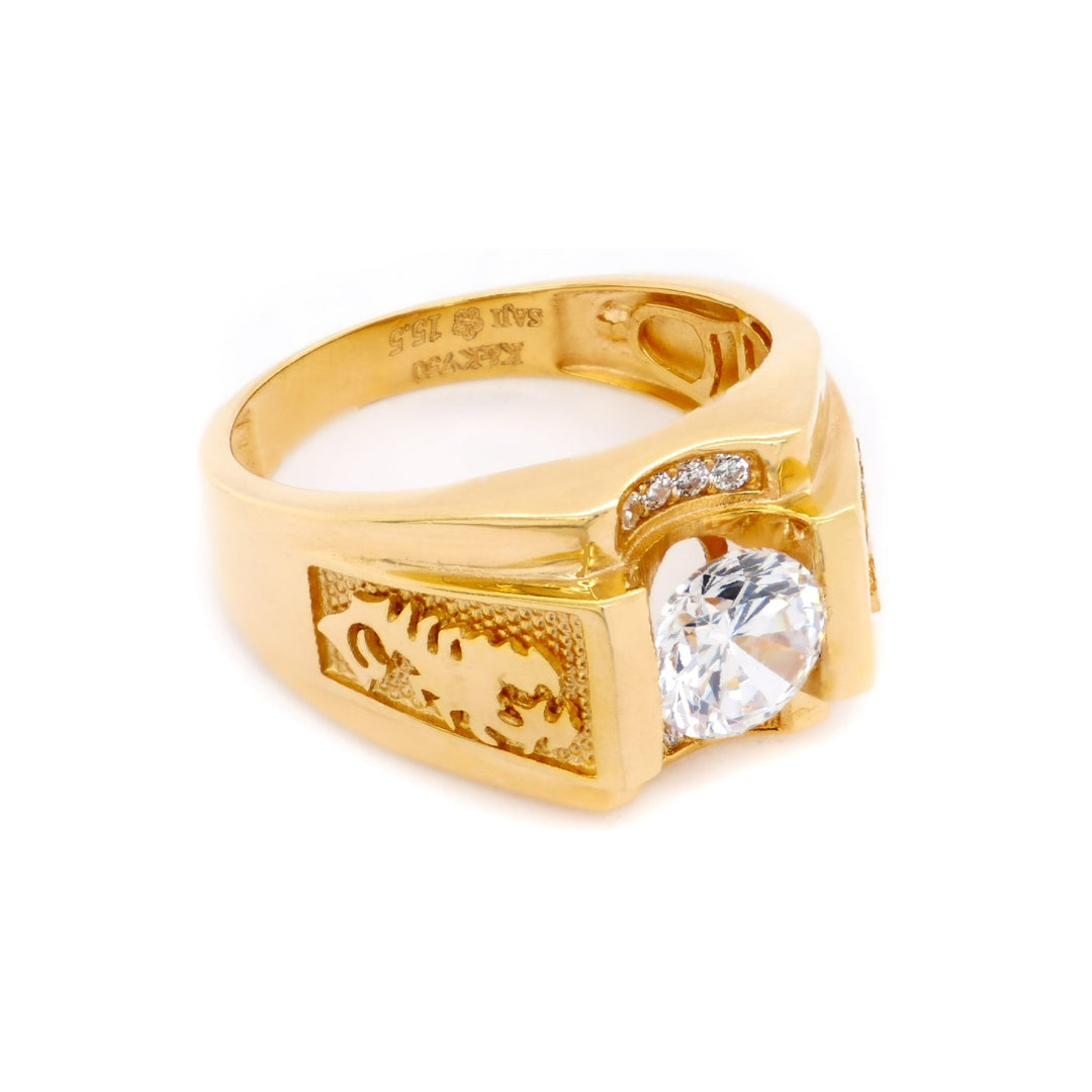 Nhẫn nam vàng hai bên bò cạp Bảo Tín K&K Vàng 18K đính Đá màu - Bảo Tín K&K