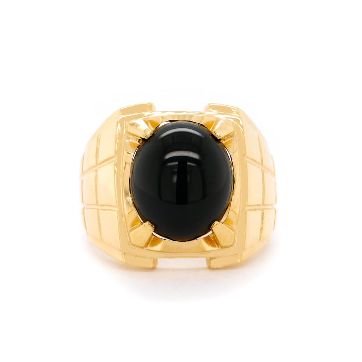 Nhẫn nam vàng hai bên ô vuông Bảo Tín K&K Vàng 18K đính Đá màu - Bảo Tín K&K