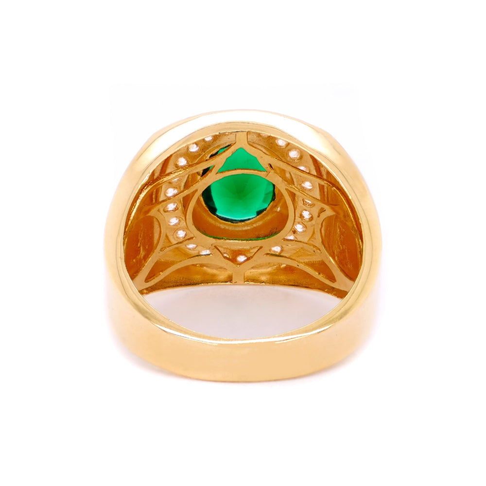 Nhẫn nam vàng hai bên sử tử Bảo Tín K&K Vàng 18K đính Đá màu - Bảo Tín K&K