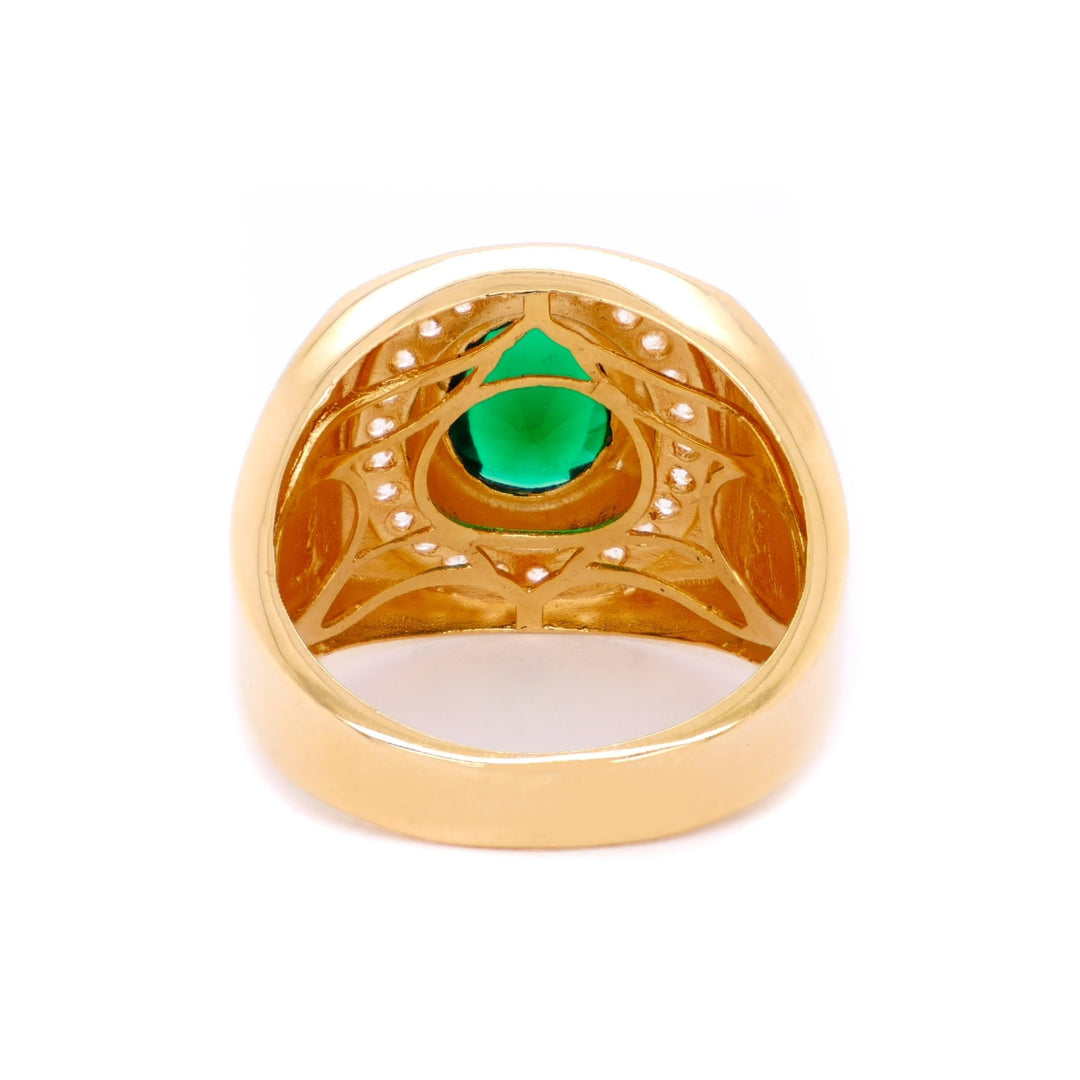 Nhẫn nam vàng hai bên sử tử Bảo Tín K&K Vàng 18K đính Đá màu - Bảo Tín K&K