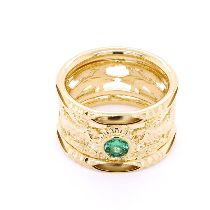 Nhẫn nam vàng rồng Bảo Tín K&K Vàng 18K đính Đá màu - Bảo Tín K&K