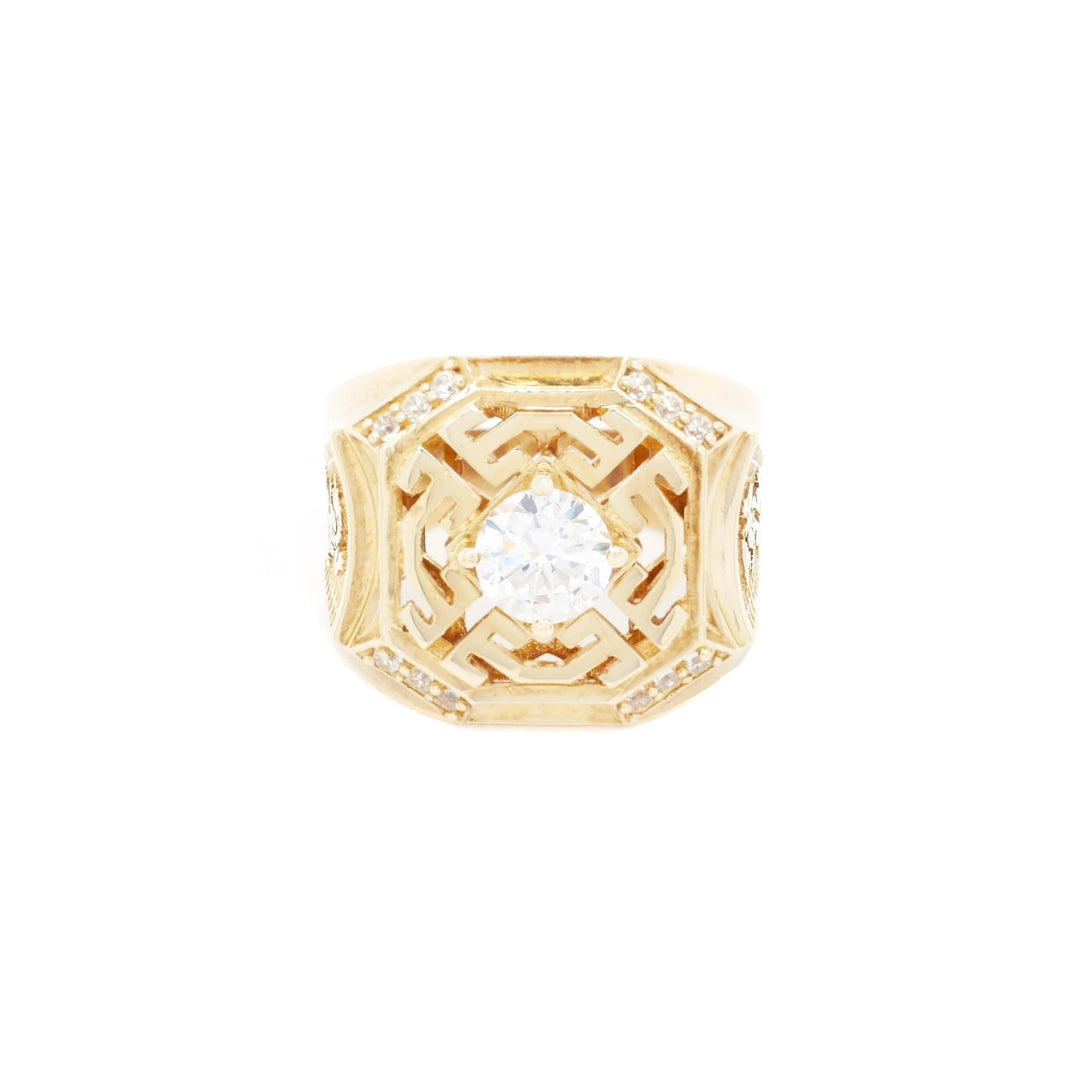 Nhẫn nam vàng vuông tấm Bảo Tín K&K Vàng 14K đính Đá cao cấp - Bảo Tín K&K