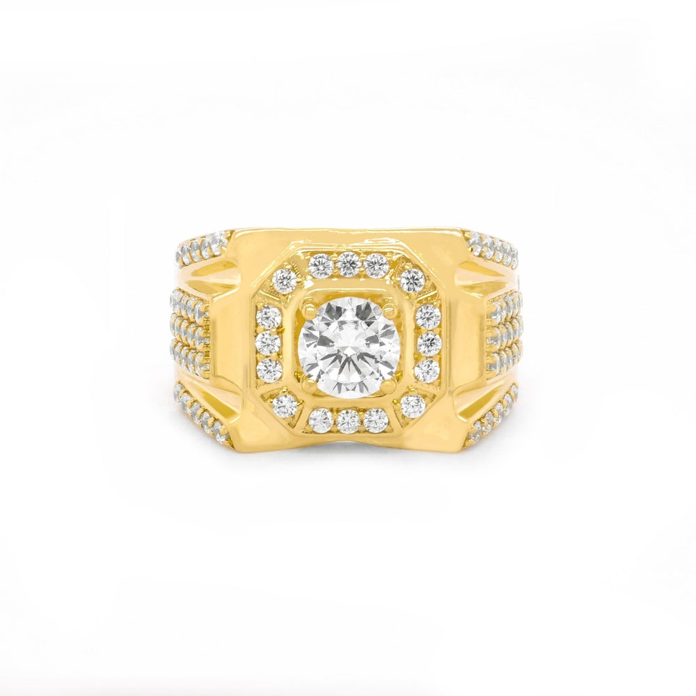 Nhẫn nam vàng vuông tấm Bảo Tín K&K Vàng 14K đính Đá cao cấp - Bảo Tín K&K