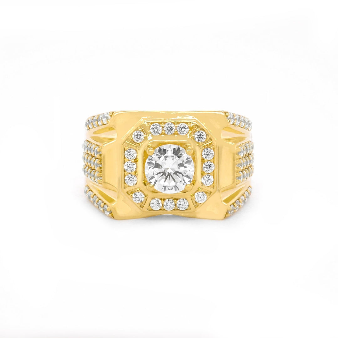 Nhẫn nam vàng vuông tấm Bảo Tín K&K Vàng 14K đính Đá cao cấp - Bảo Tín K&K