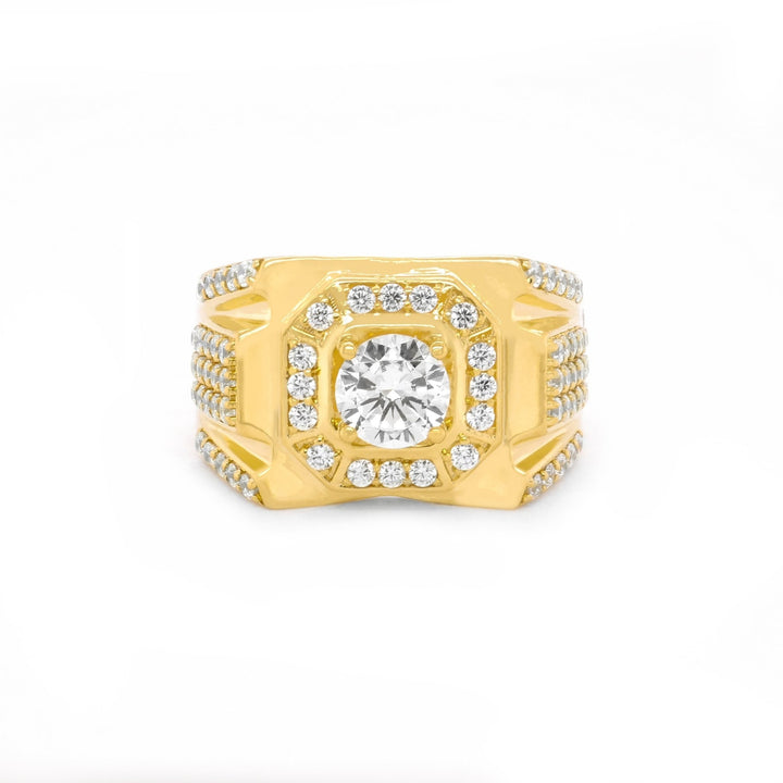 Nhẫn nam vàng vuông tấm Bảo Tín K&K Vàng 14K đính Đá cao cấp - Bảo Tín K&K